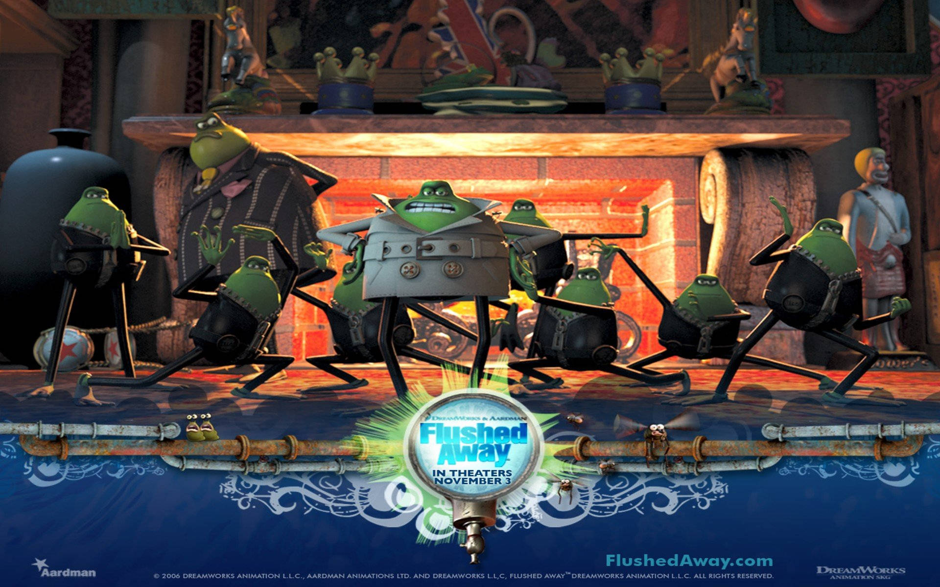 Flushed Away Frogs And Toads Wallpaper