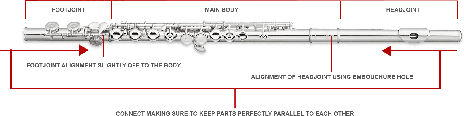 Flute Parts Identification PNG