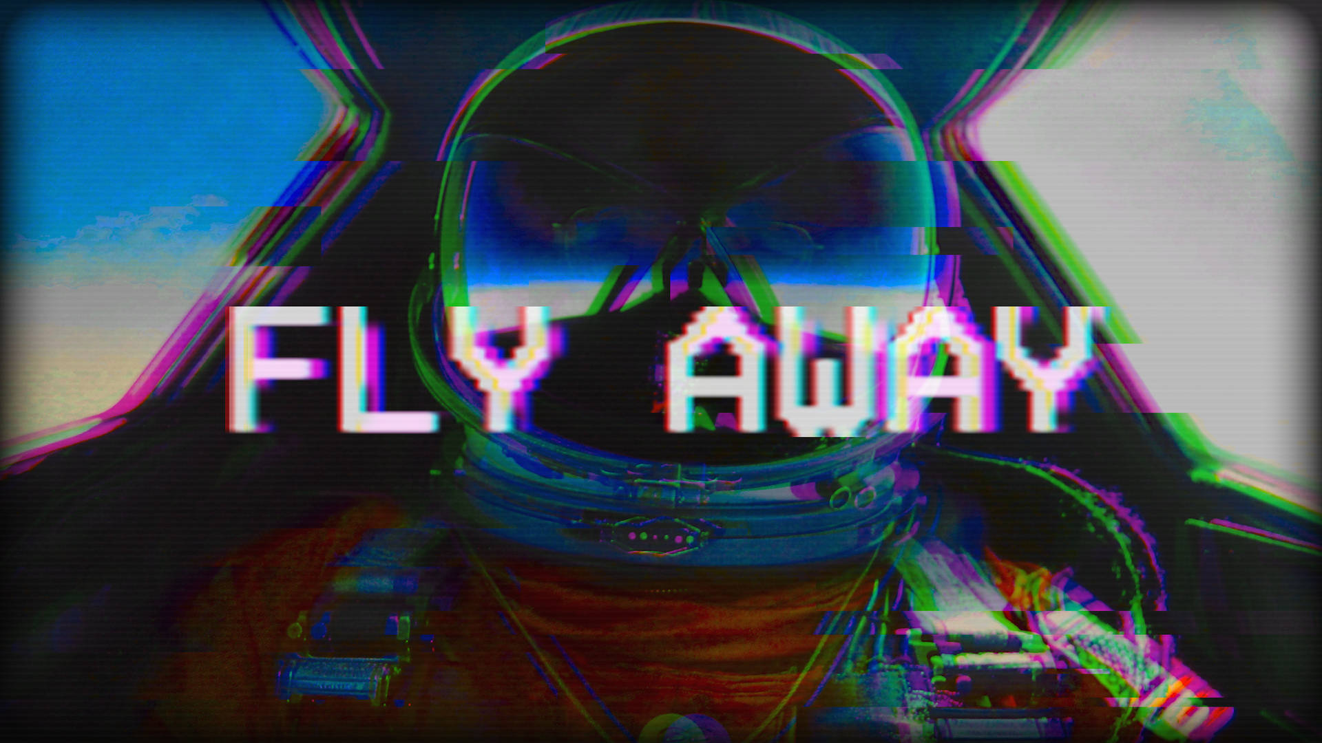 Fly Away Astronaut Vaporwave Desktop Wallpaper