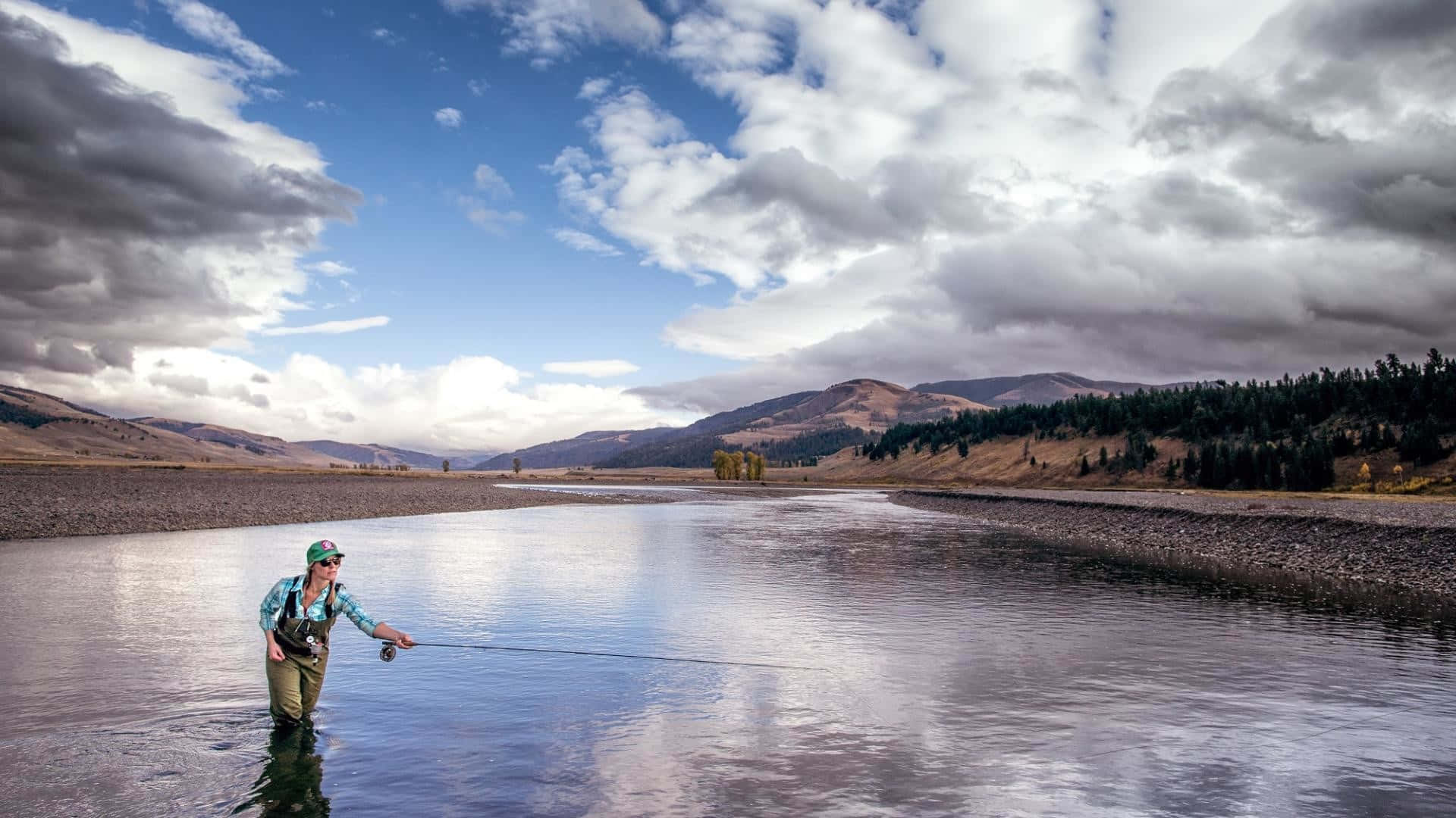 "Casting a Line - Fly Fishing" Wallpaper