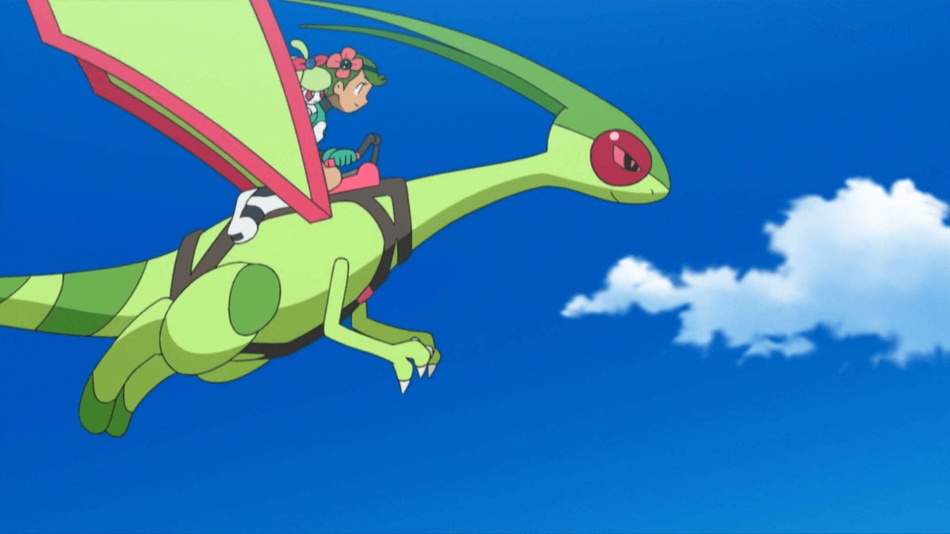 Flygon And Mallow Flying Wallpaper