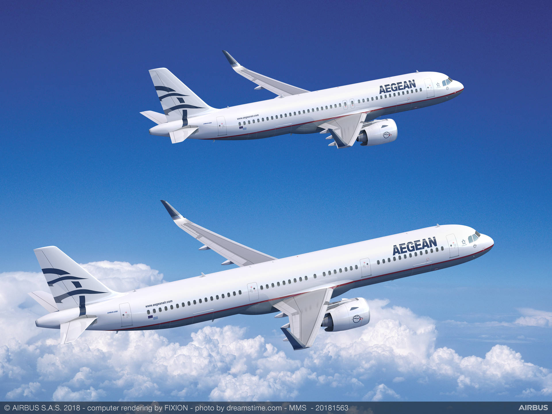 Flyvende Aegean Airlines Flag Carrier A320neo Fly Wallpaper