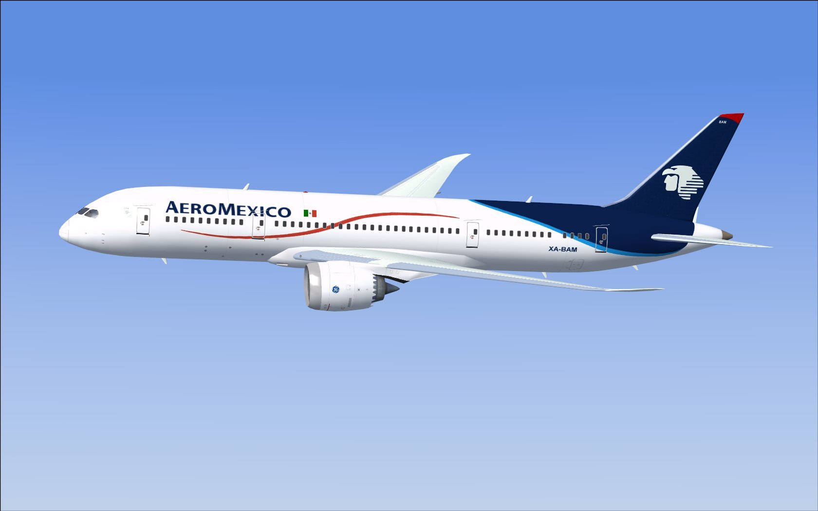 Aeromexicoairlines Vola Con Un Aeroplano Boeing 787-9 Dreamliner. Sfondo