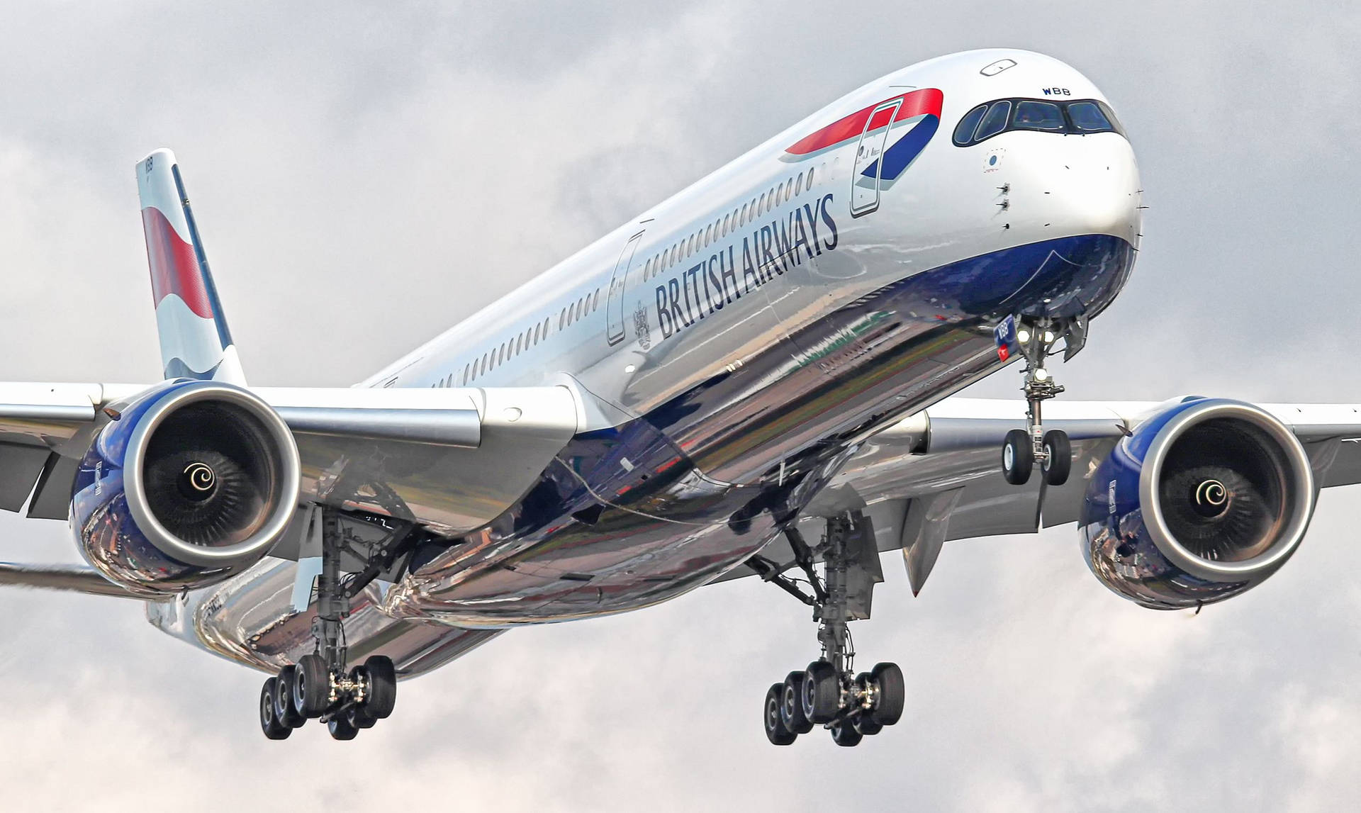 Flying Airbus A350 From British Airways Wallpaper