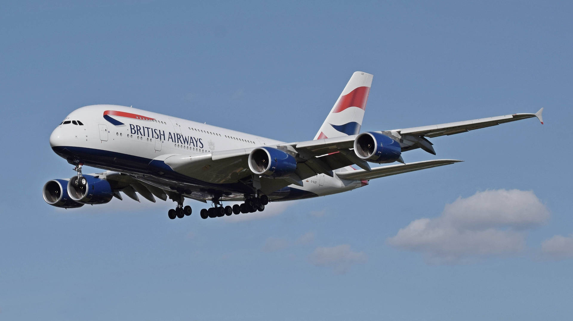 Flying Airbus A380 From British Airways Wallpaper