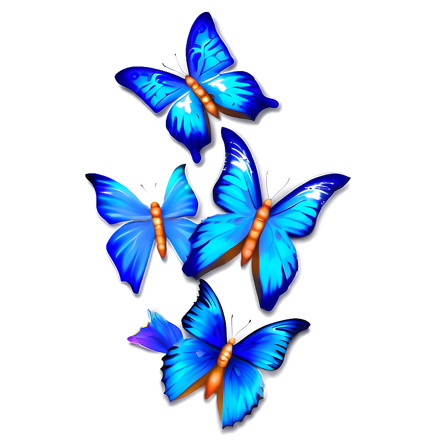 Flying Blue Butterflies Png Ksl PNG