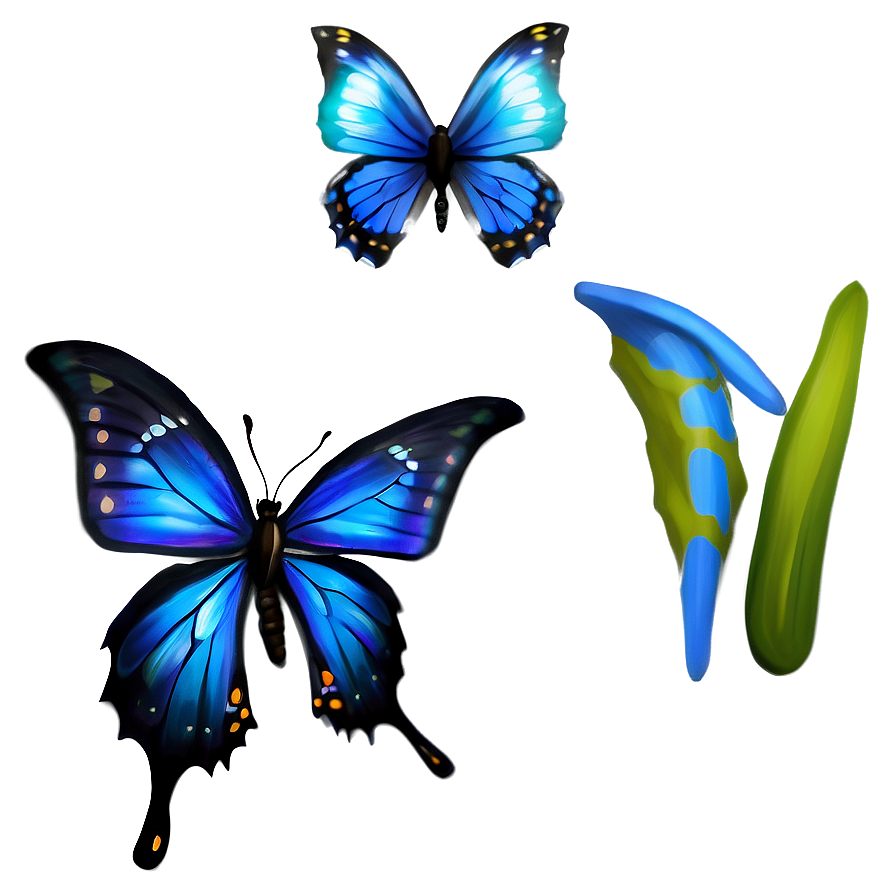 Flying Blue Butterflies Png Ugl35 PNG