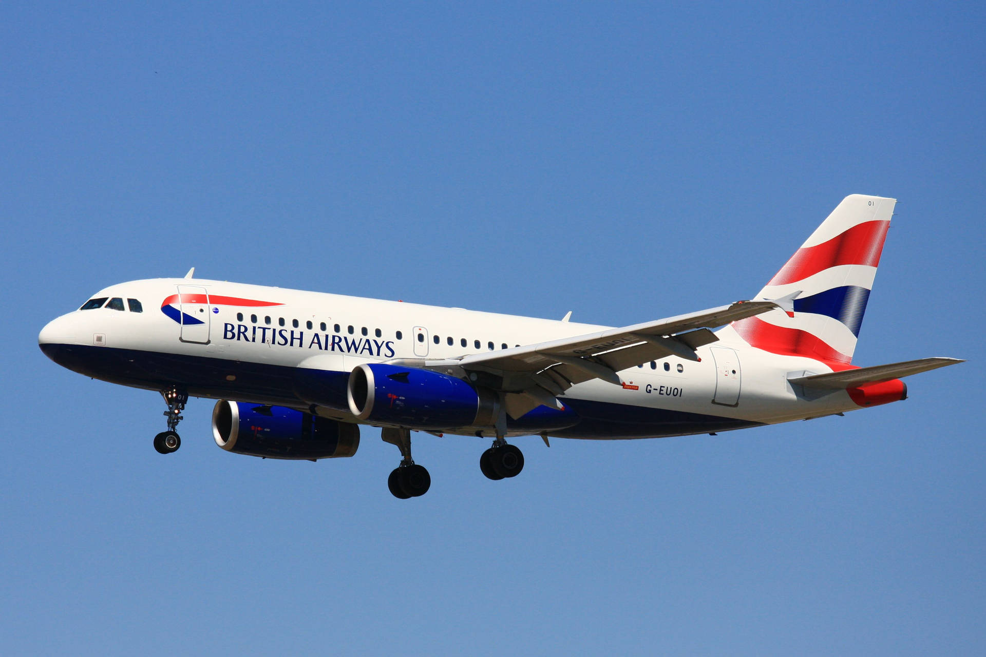 Volandocon British Airways G-euoi Airbus A319. Fondo de pantalla