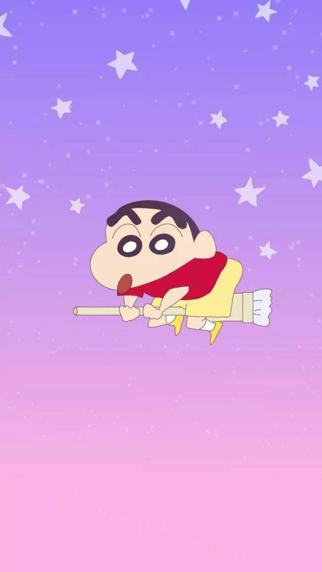 Flying Broomstick Shinchan Aesthetic Picture