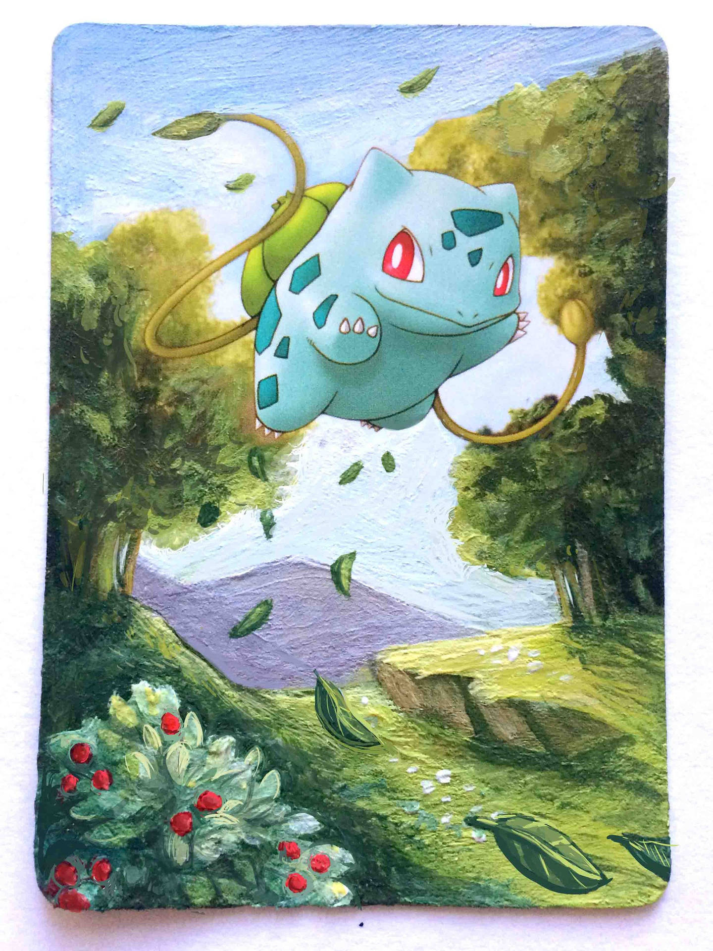 Flying Bulbasaur Painting Background