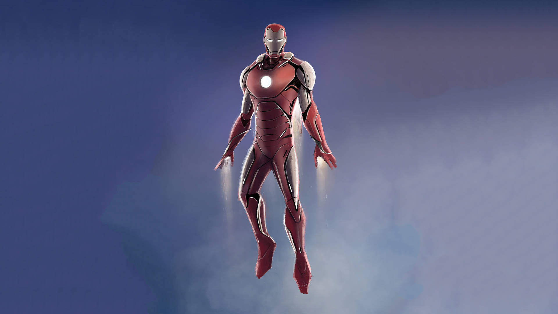 Fliegendedigitale Kunst Von Superheld Iron Man Wallpaper