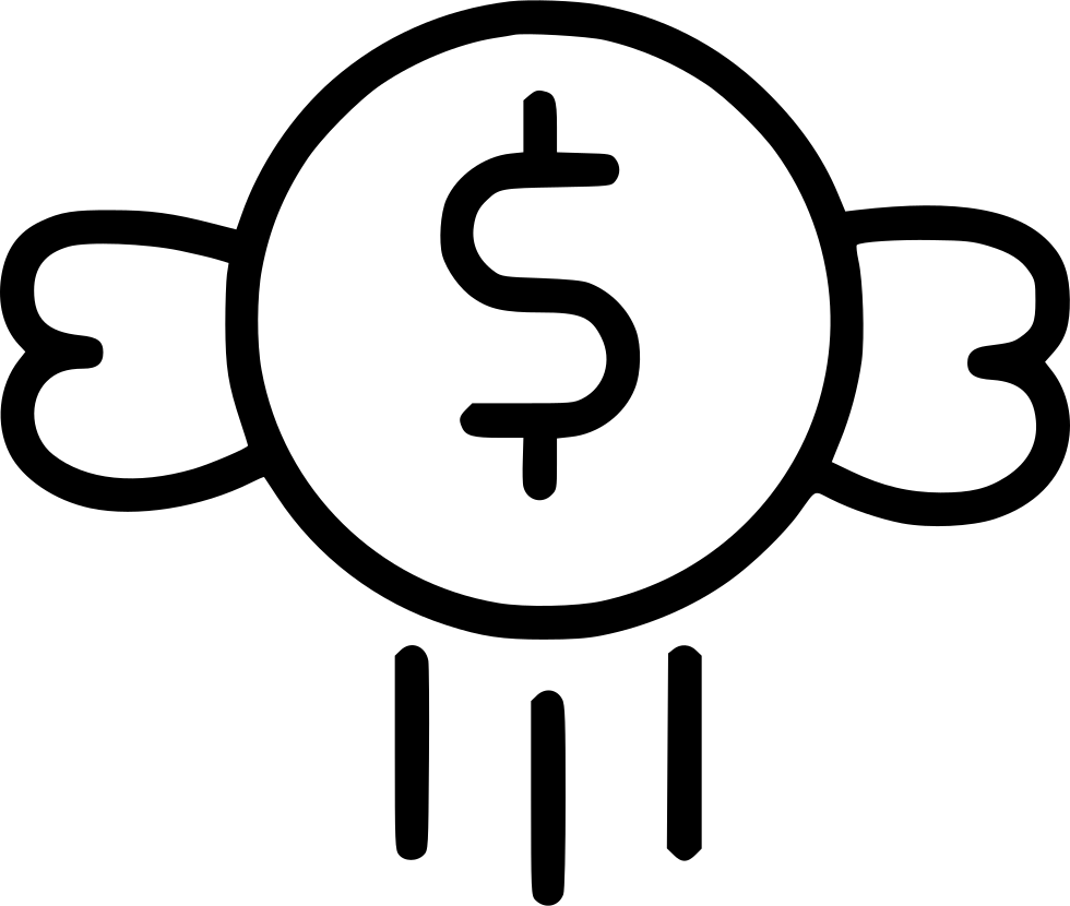 Flying Dollar Sign Icon PNG