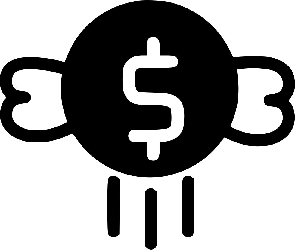Flying Dollar Symbol Icon PNG