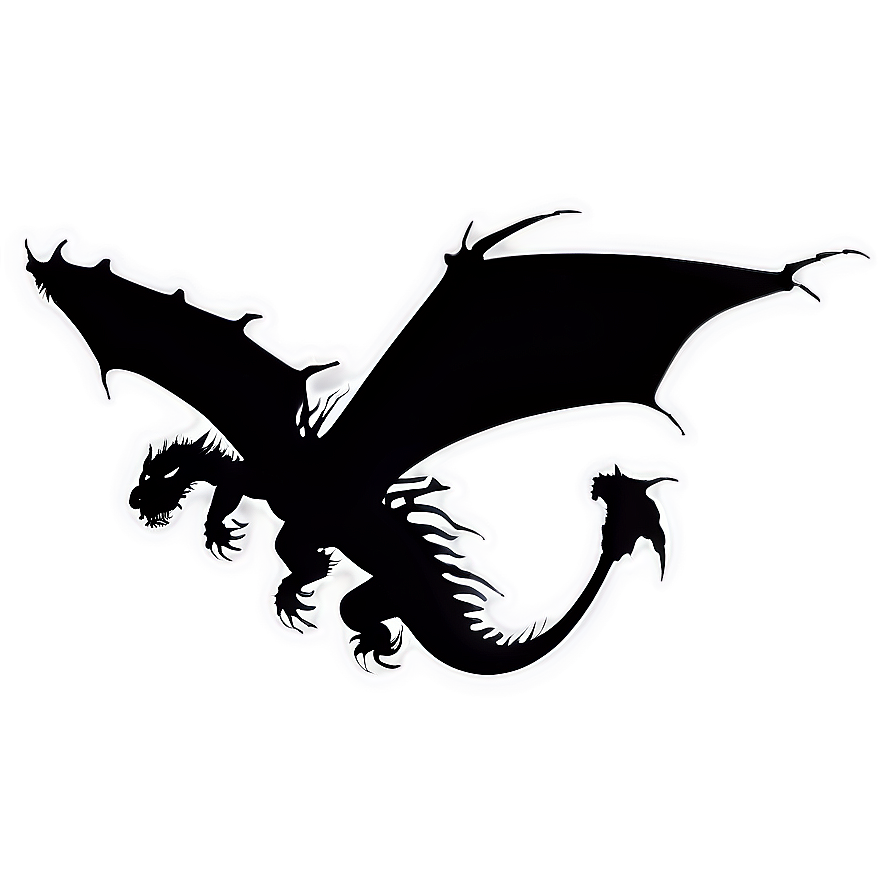 Flying Dragon Silhouette Png 05032024 PNG