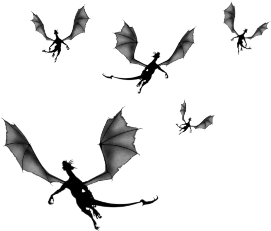 Flying Dragon Silhouettes PNG
