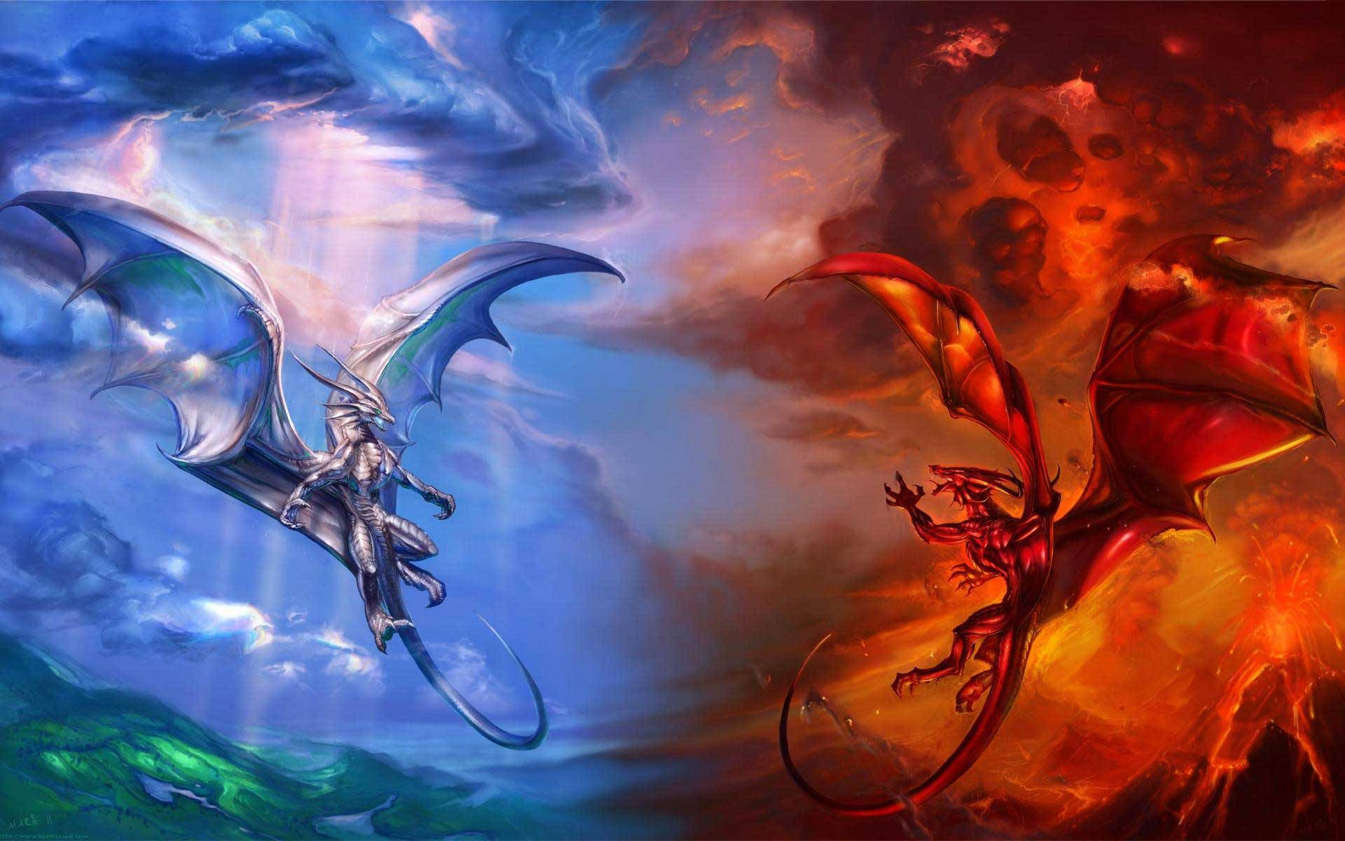 Flying Dragons Ice Vs Fire Wallpaper