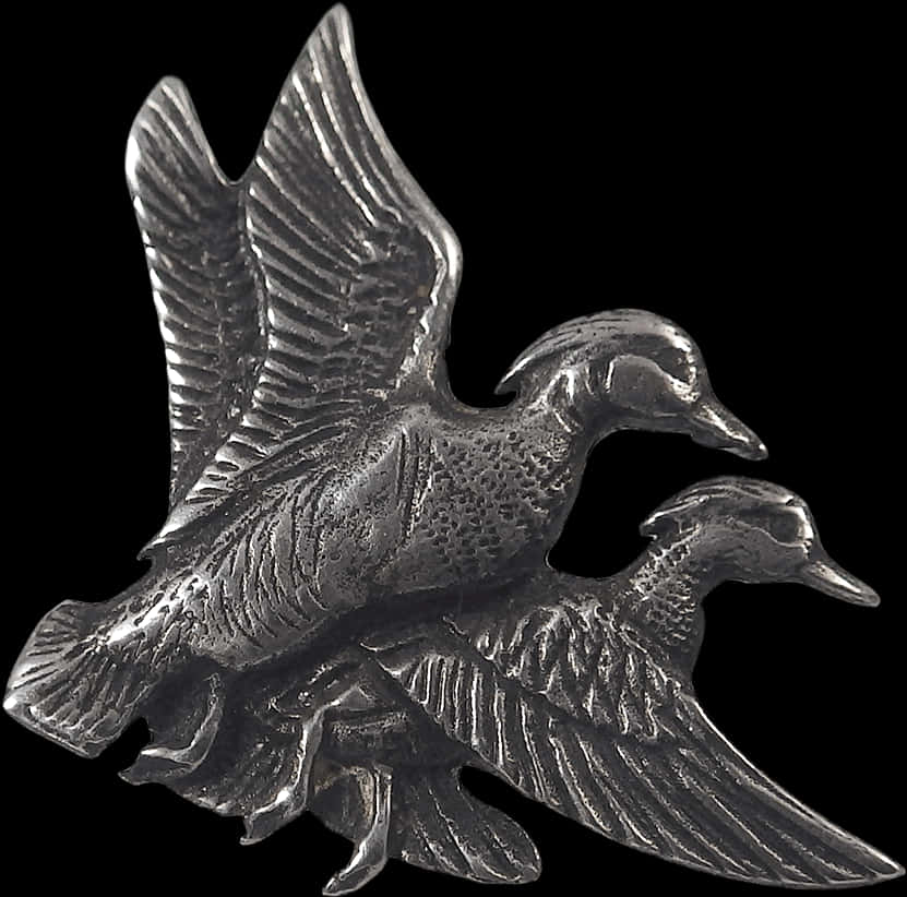 Flying Duck Metal Pin PNG