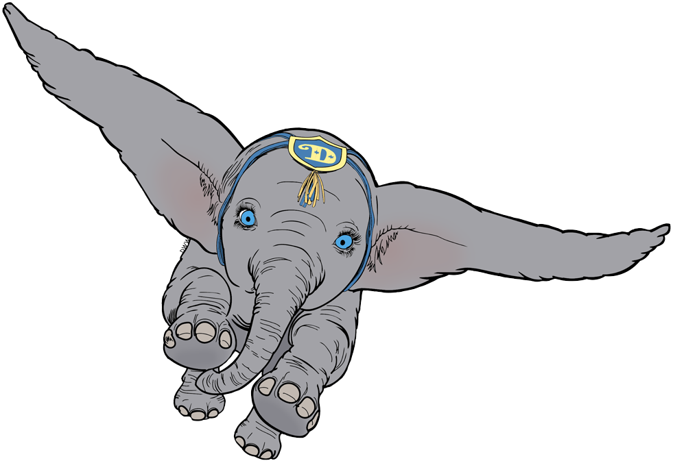 Flying Dumbo Animated Character PNG
