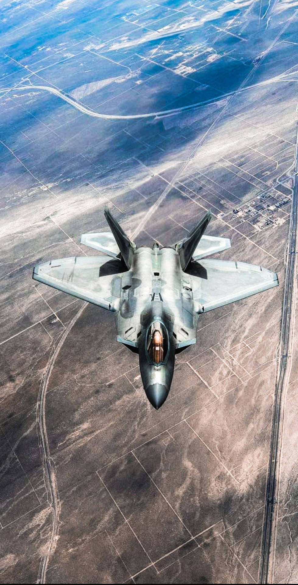 Flying Grey Fighter Jet iPhone Wallpaper