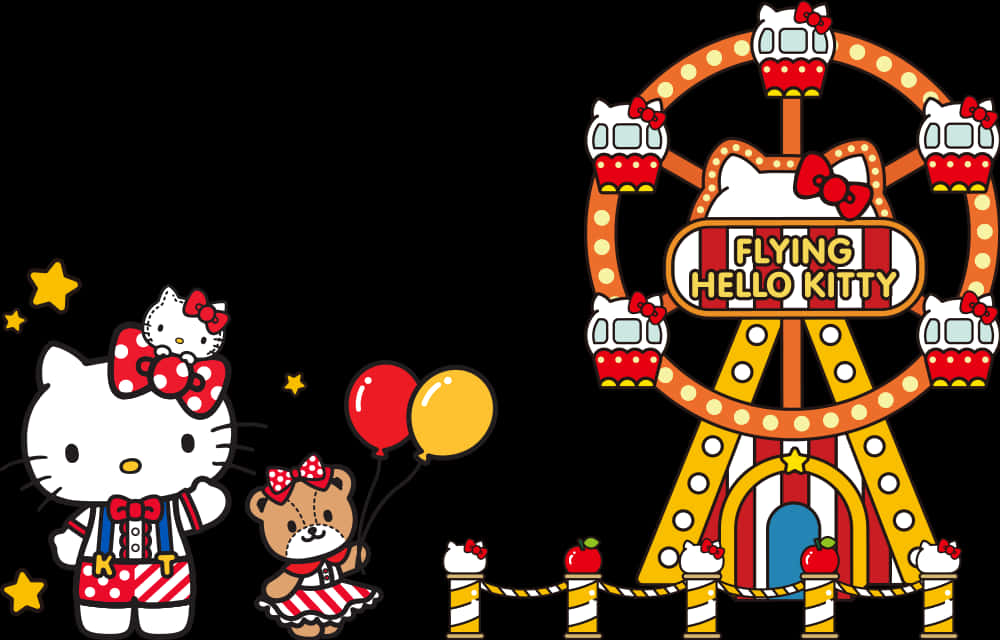 Flying Hello Kitty Carnival Theme PNG