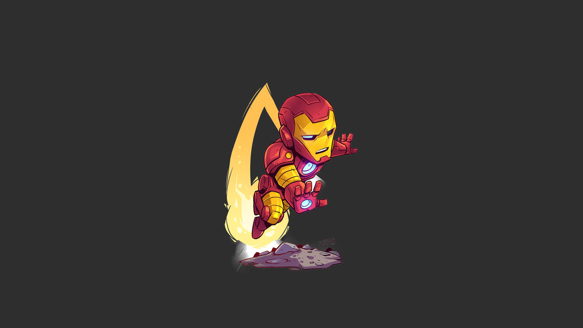 Flying Iron Man Logo Wallpaper