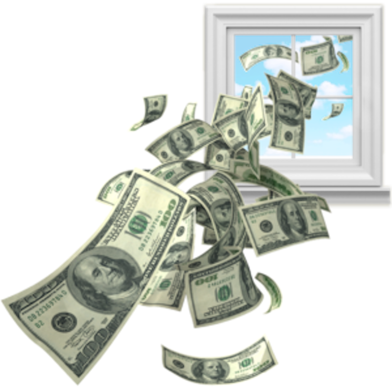 Flying Money Outof Window PNG