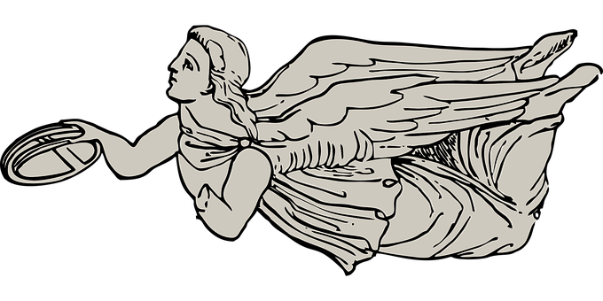 Flying Nike Greek Mythology Illustration PNG