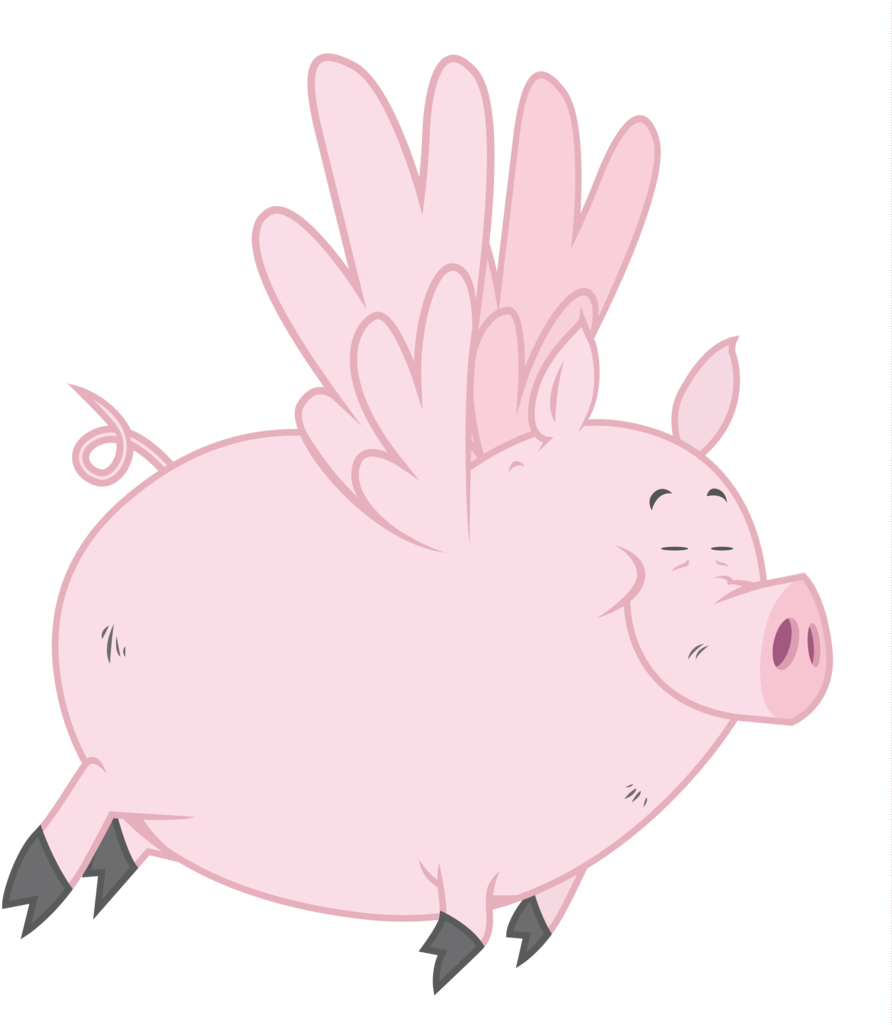 Flying Pig Cartoon Illustration PNG