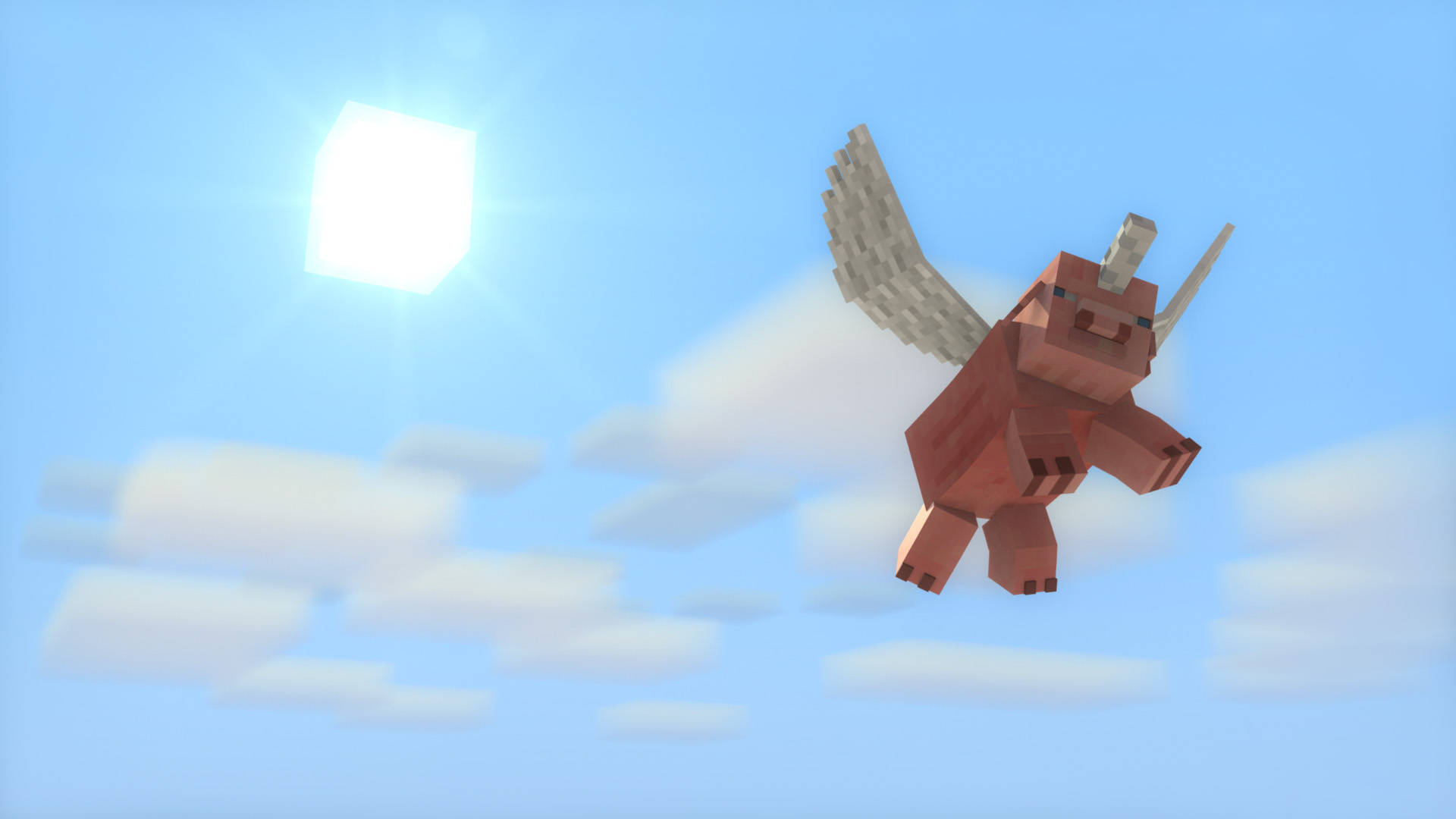Flying Pig Minecraft Pc Wallpaper