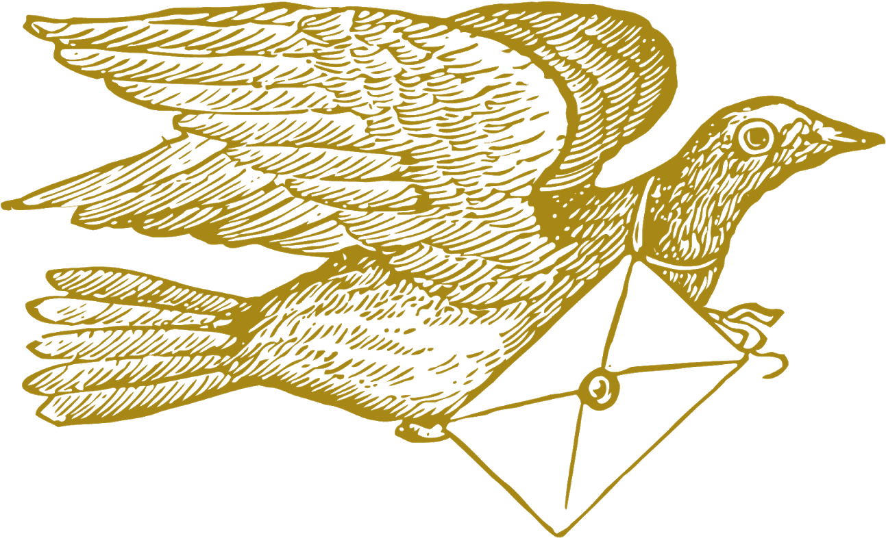 Flying Pigeon Yellow Outline PNG