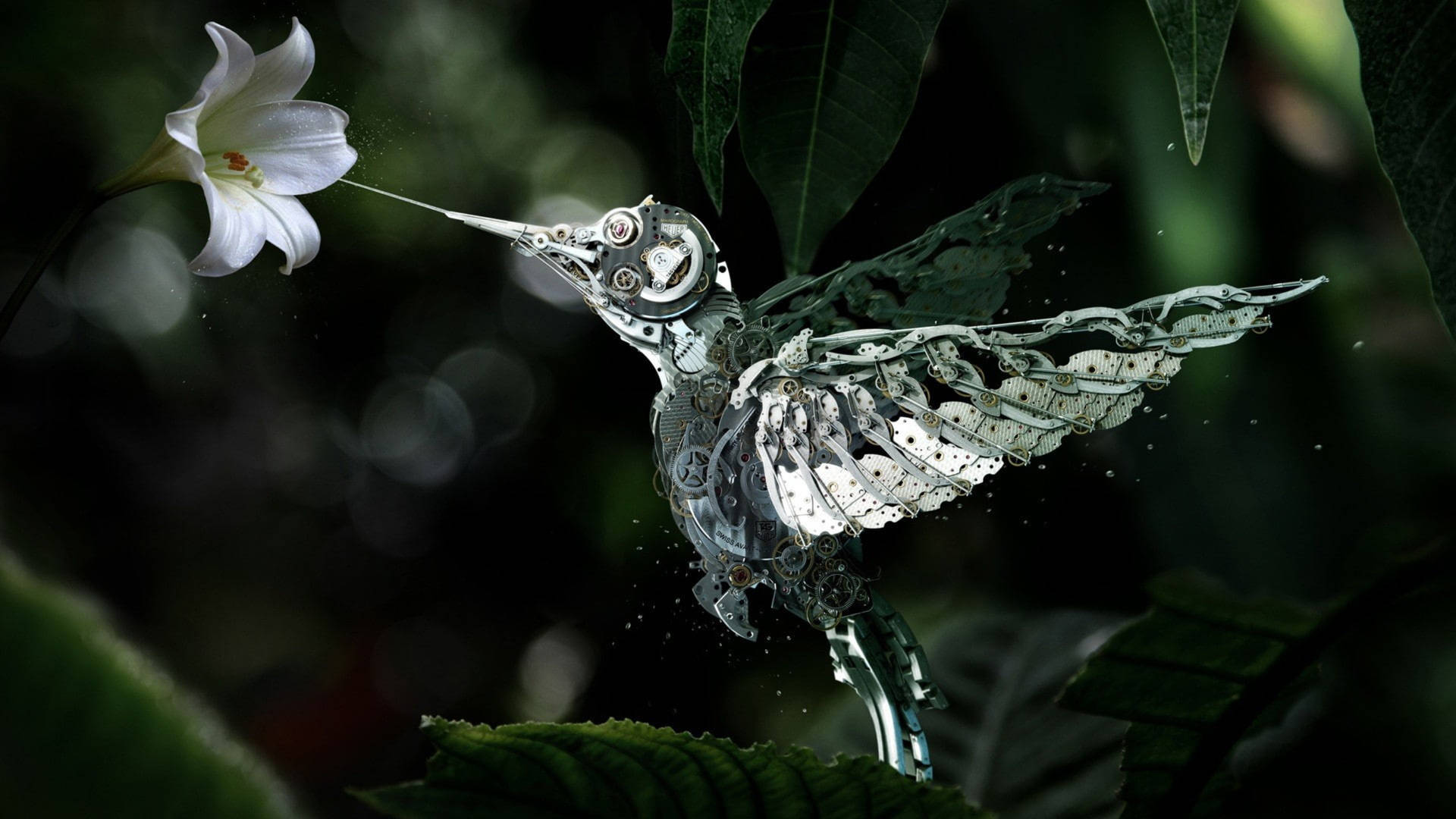 Fliegenderroboter-kolibri Wallpaper