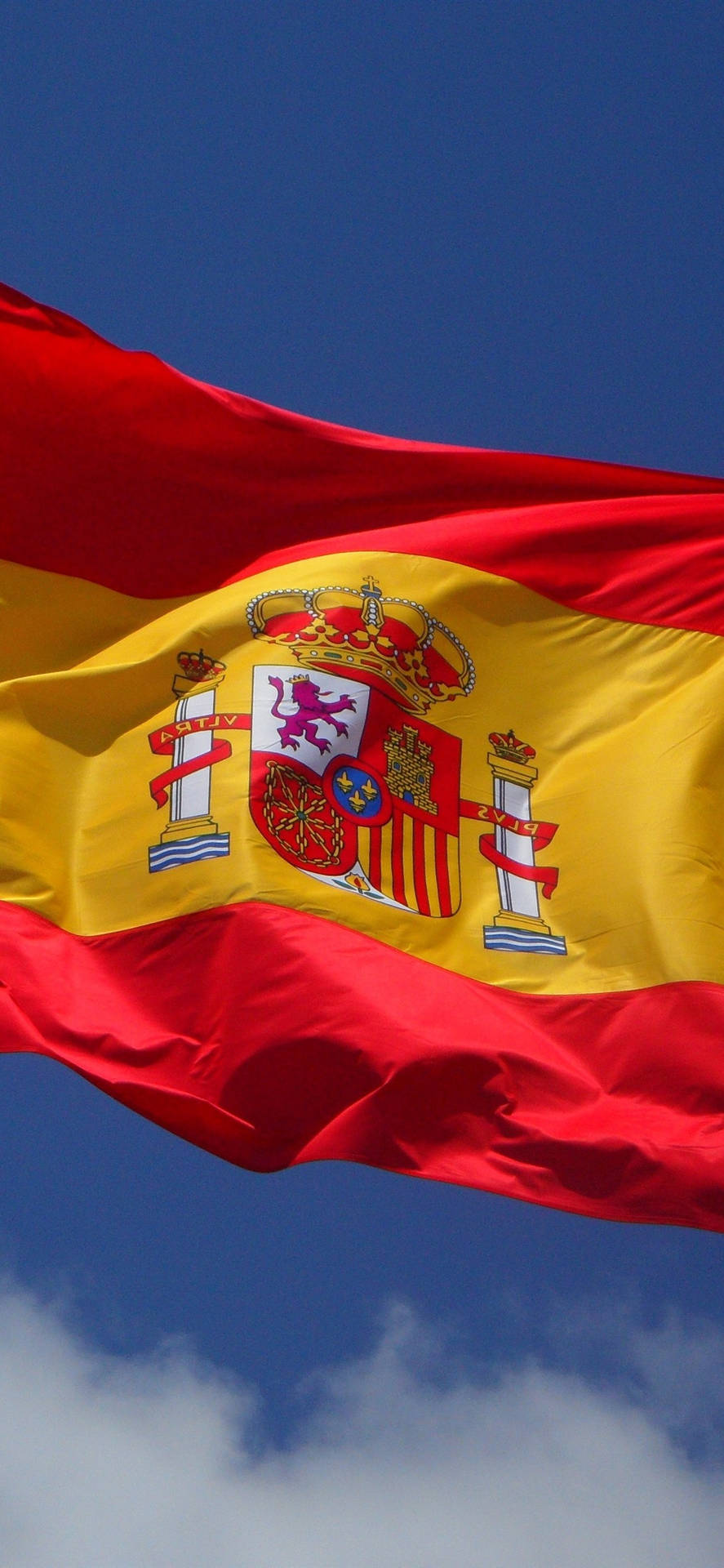 Flyvende Spanien Flag Våbenskjold Wallpaper