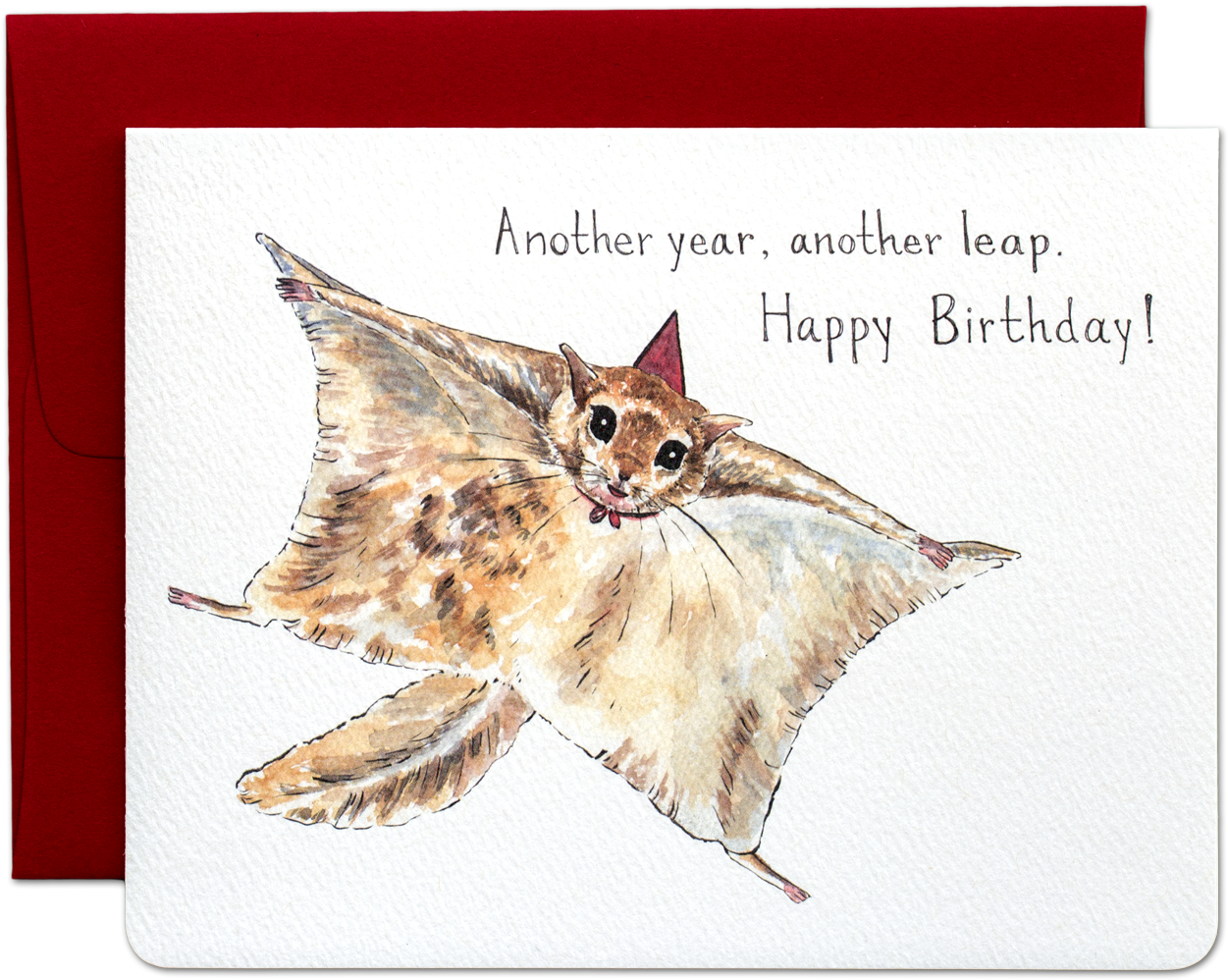 Flying Squirrel Birthday Card PNG