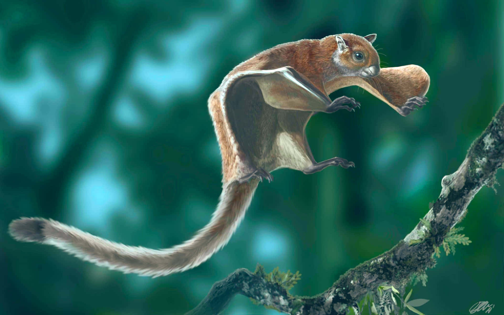 Flying Squirrel Soaring Through the Trees