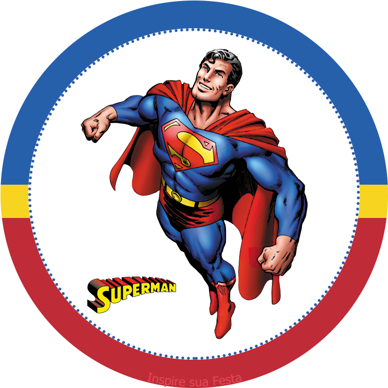 Flying Superman Illustration PNG