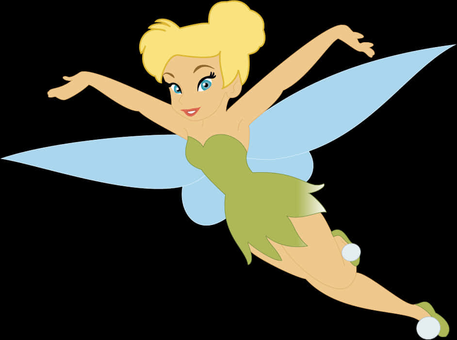 Flying Tinkerbell Character Illustration PNG