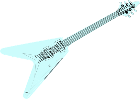 Flying V Guitar Outline PNG