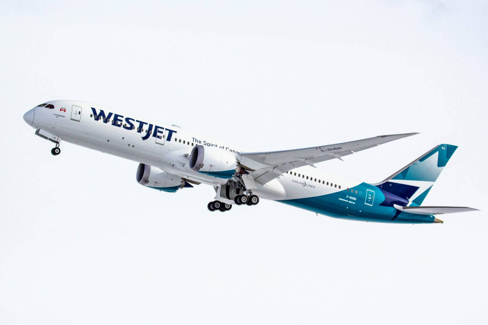Aviónde Westjet Volando Fondo de pantalla
