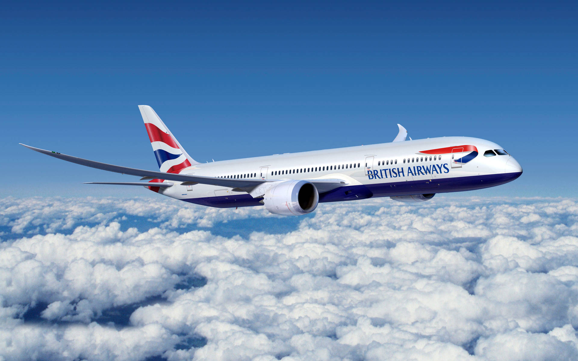 Flyvende hvid British Airways fly 4K Wallpaper