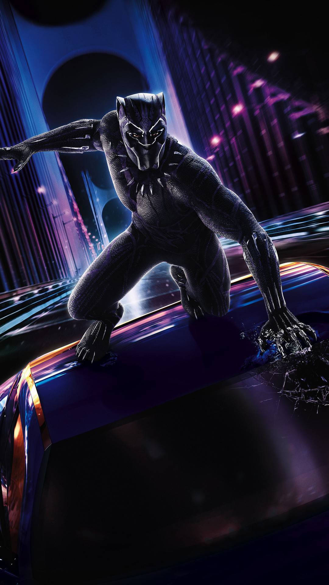 Flytning Bil Med Black Panther Android Wallpaper