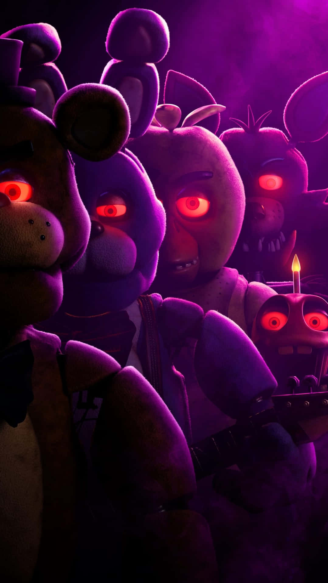 Fnaf_ Animated_ Characters_ Glowing_ Eyes Wallpaper