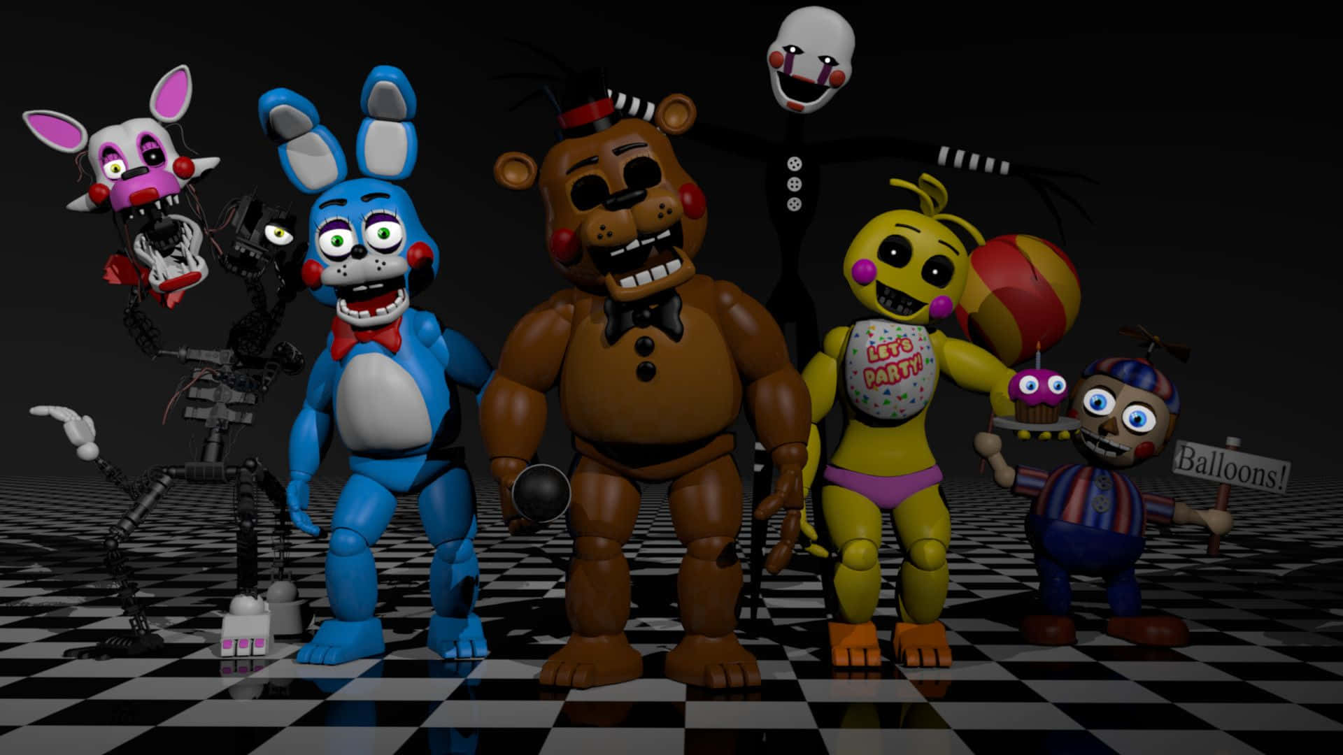 These four robotic mascots will haunt your dreams in Five Nights at Freddy's.