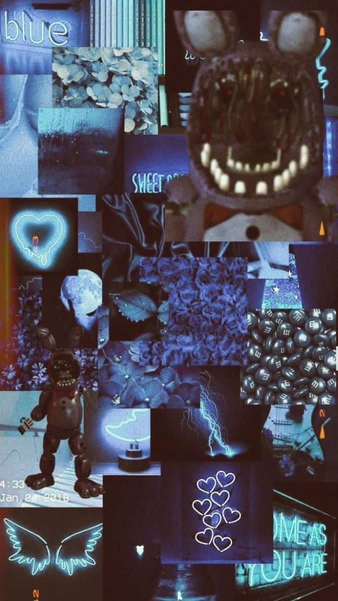 Fnaf_ Blue_ Aesthetic_ Collage.jpg Wallpaper