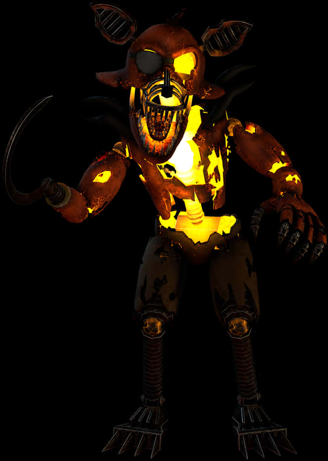 Fnaf Burnt Foxy Character PNG