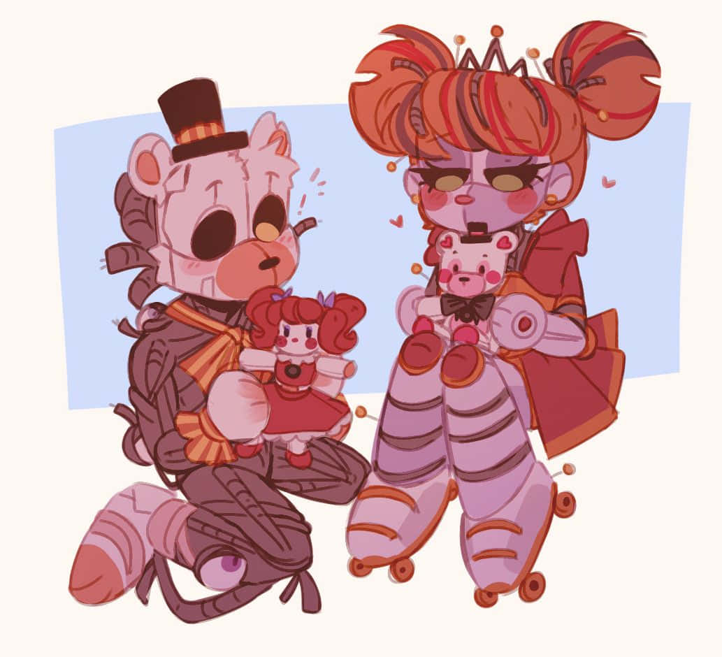 A Cartoon Of Two Stuffed Animals Dressed Up In Costumes