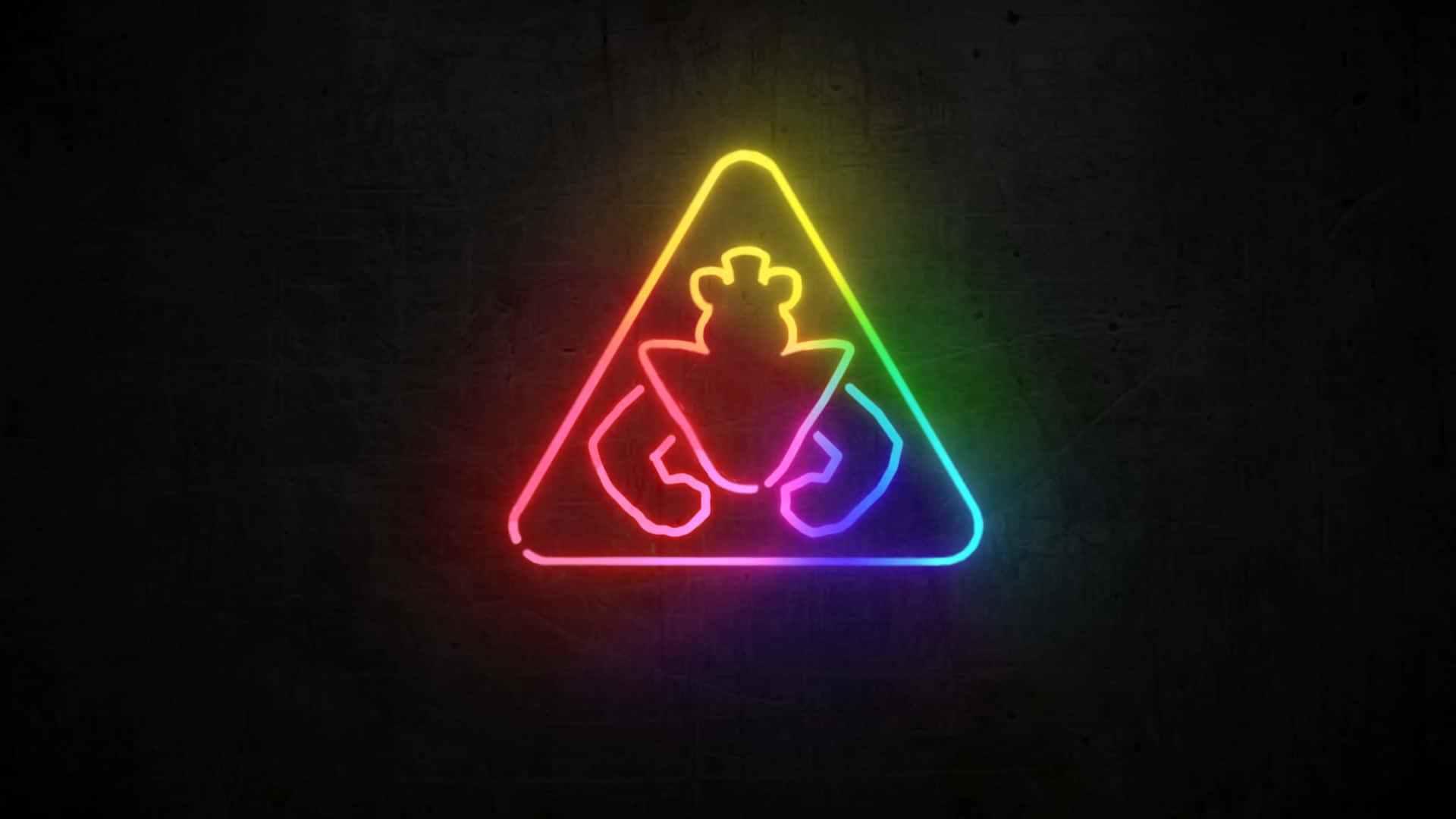 Fnafsecurity Breach Hintergrund Glamrock Freddy Logo Regenbogen Neonlicht Schild