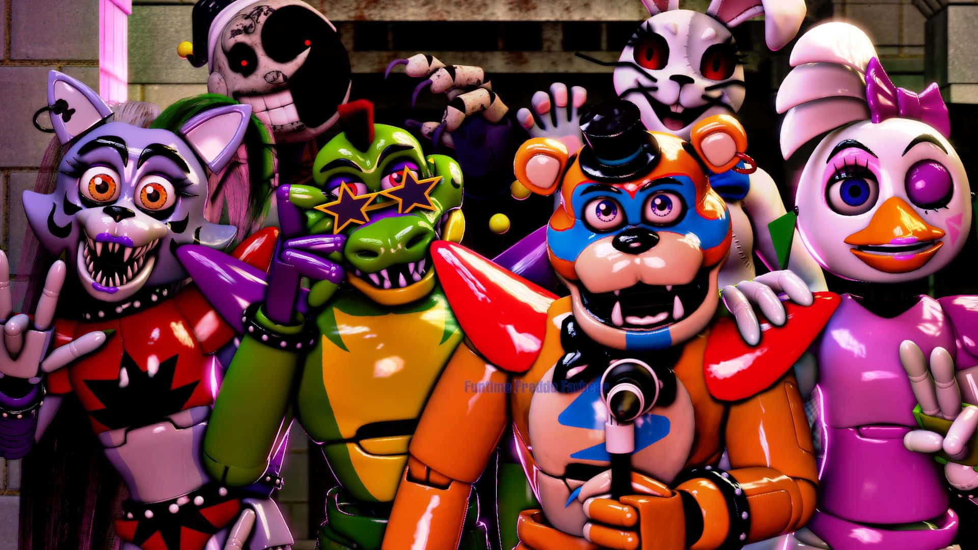 Download Fnaf Security Breach Background Animatronics Playing