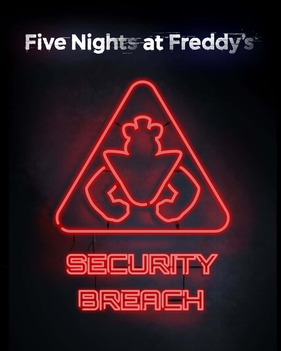 Fnafsecurity Breach Hintergrund Neon-schild Plakat