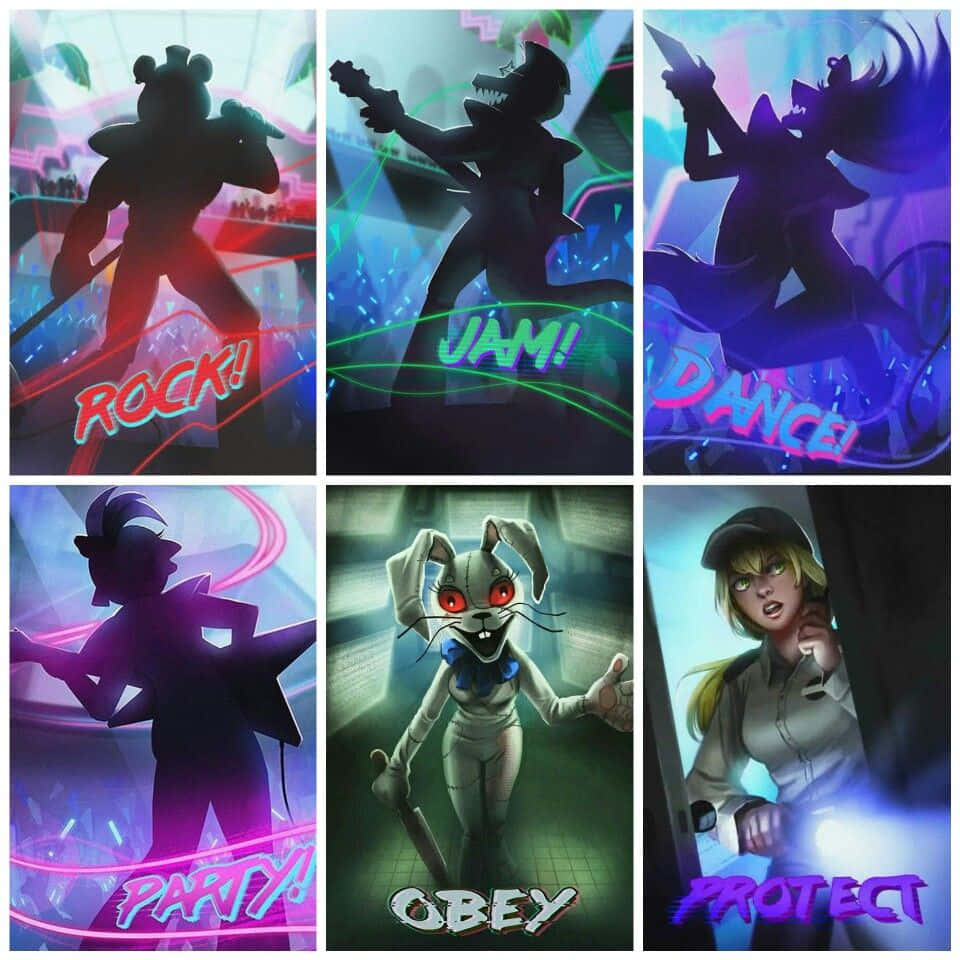 Fnaf Security Breach Background Posters Of Characters In The Game