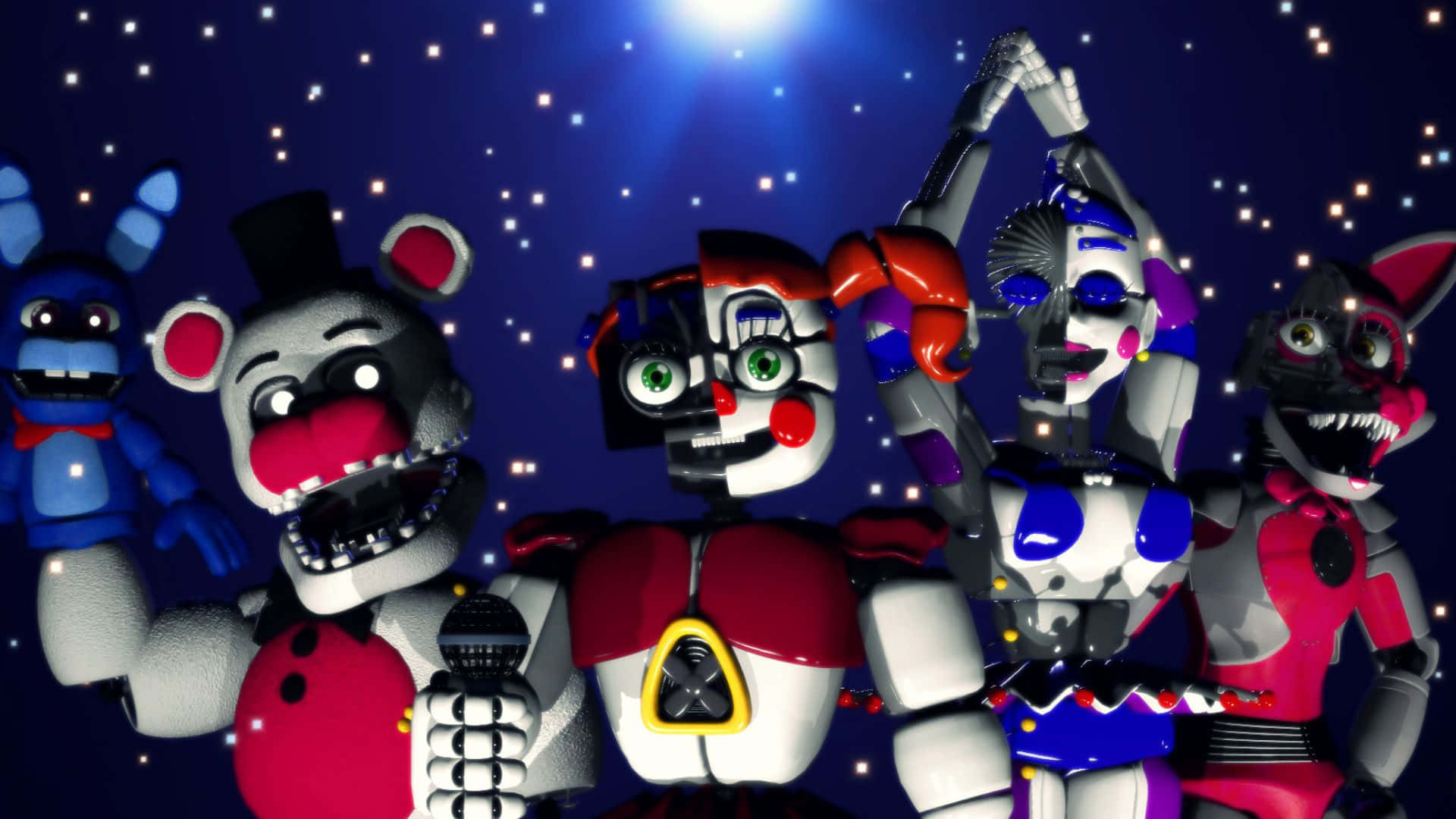 FNAF Sister Location - Join Baby, Ballora, Funtime Foxy and Freddy in the Ultimate Horror Adventure Wallpaper